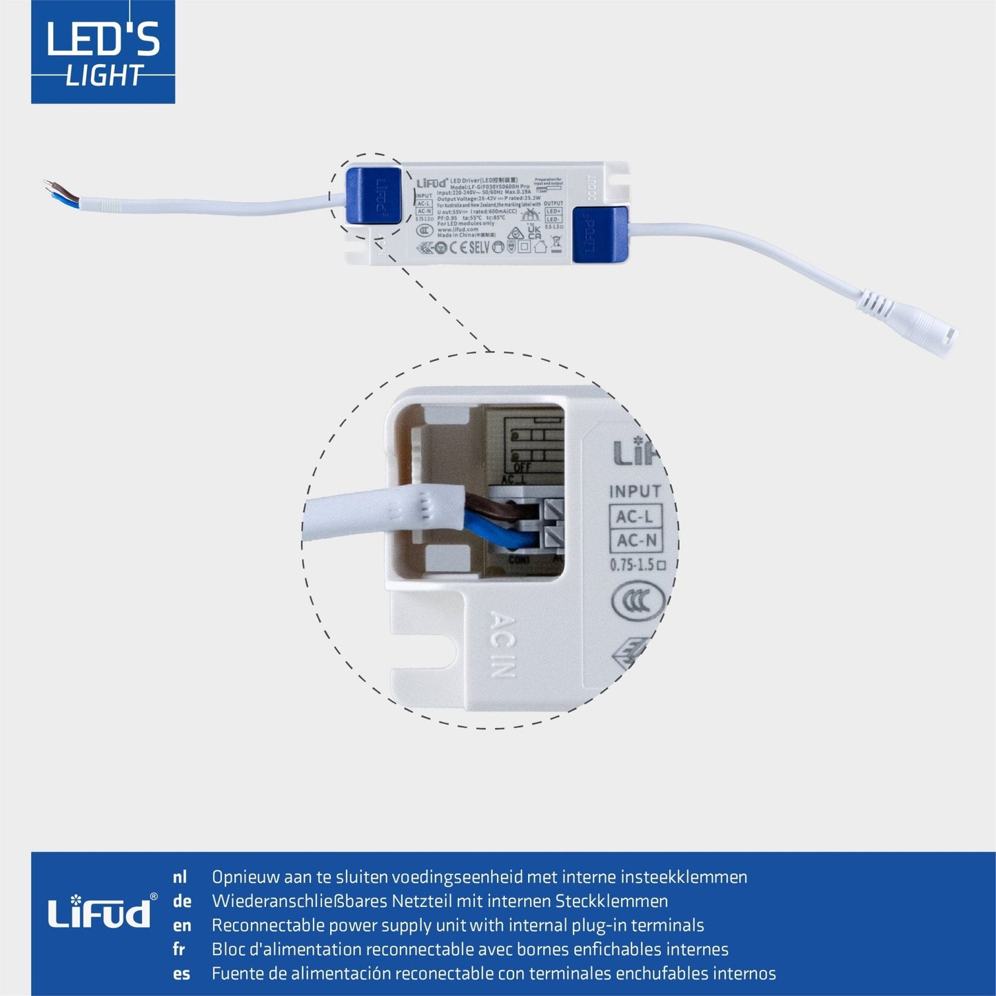 4PACK LED's Light Panelen vierkant 595x595mm - Compleet universeel paneel met driver - 40W - 4 stuks