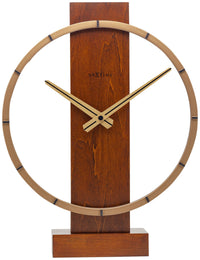 Comnox - Carl Small - Tijdloze houten klok met metalen ring - Stil, stil, duurzaam - 34x27 cm - houten tijdswaarneming - Comnox