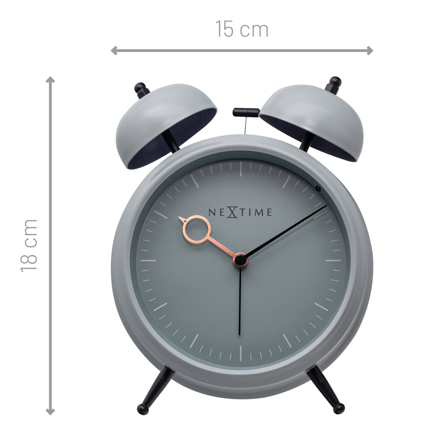 NeXtime Golden Hour - Stille Tafelwekker met Nachtlicht - Metaal