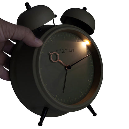 Table Alarm Clock 15x18x7cm - Silent - Light function - Metal "Golden Hour"