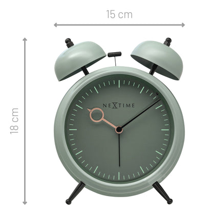 Table Alarm Clock 15x18x7cm - Silent - Light function - Metal "Golden Hour"