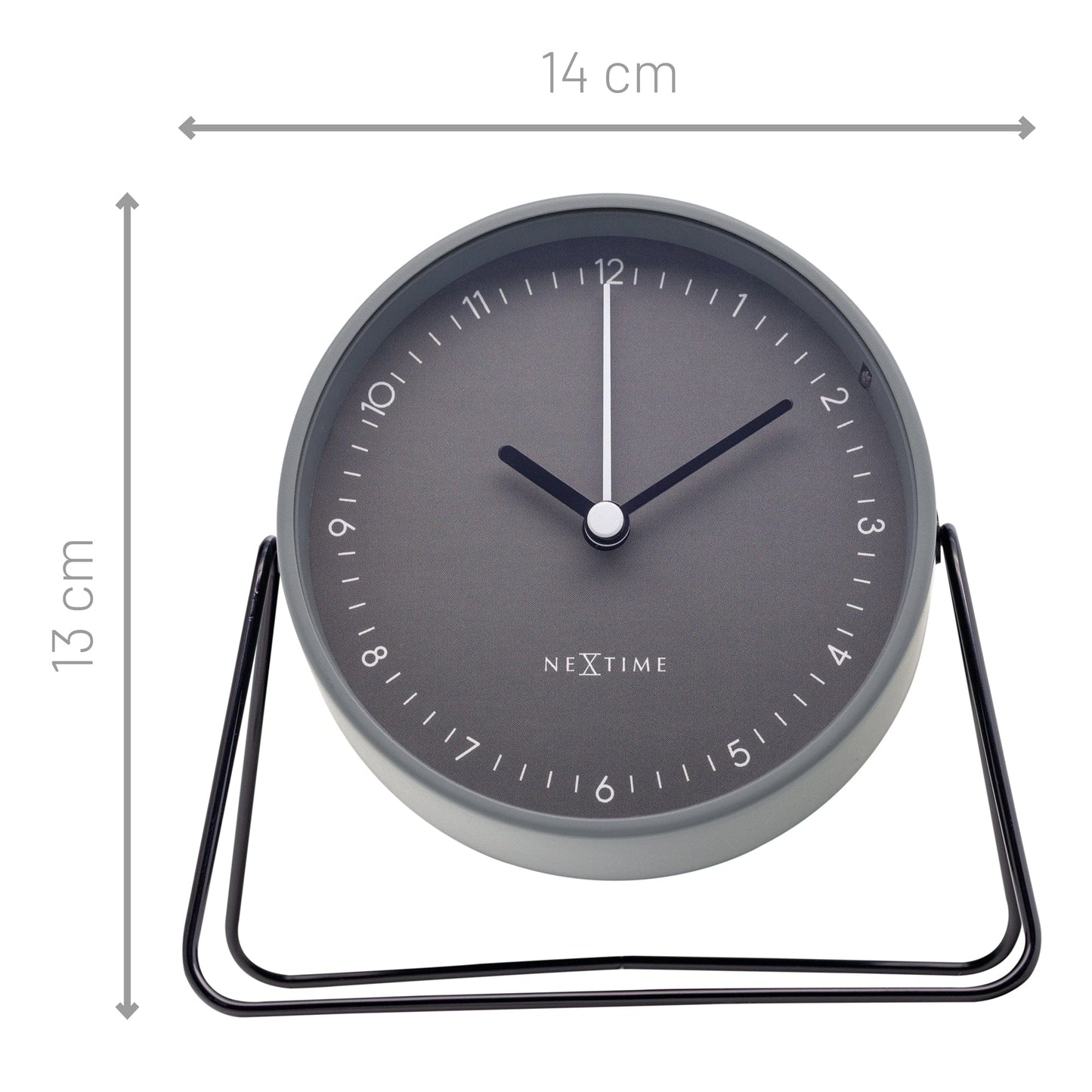 Comnox - Berlin Table Alarm Clock - Rusteloze nachten zonder geluid - Comfortabel en veilig - 14x13x7cm - Staal - AA batterij - Silent alarm