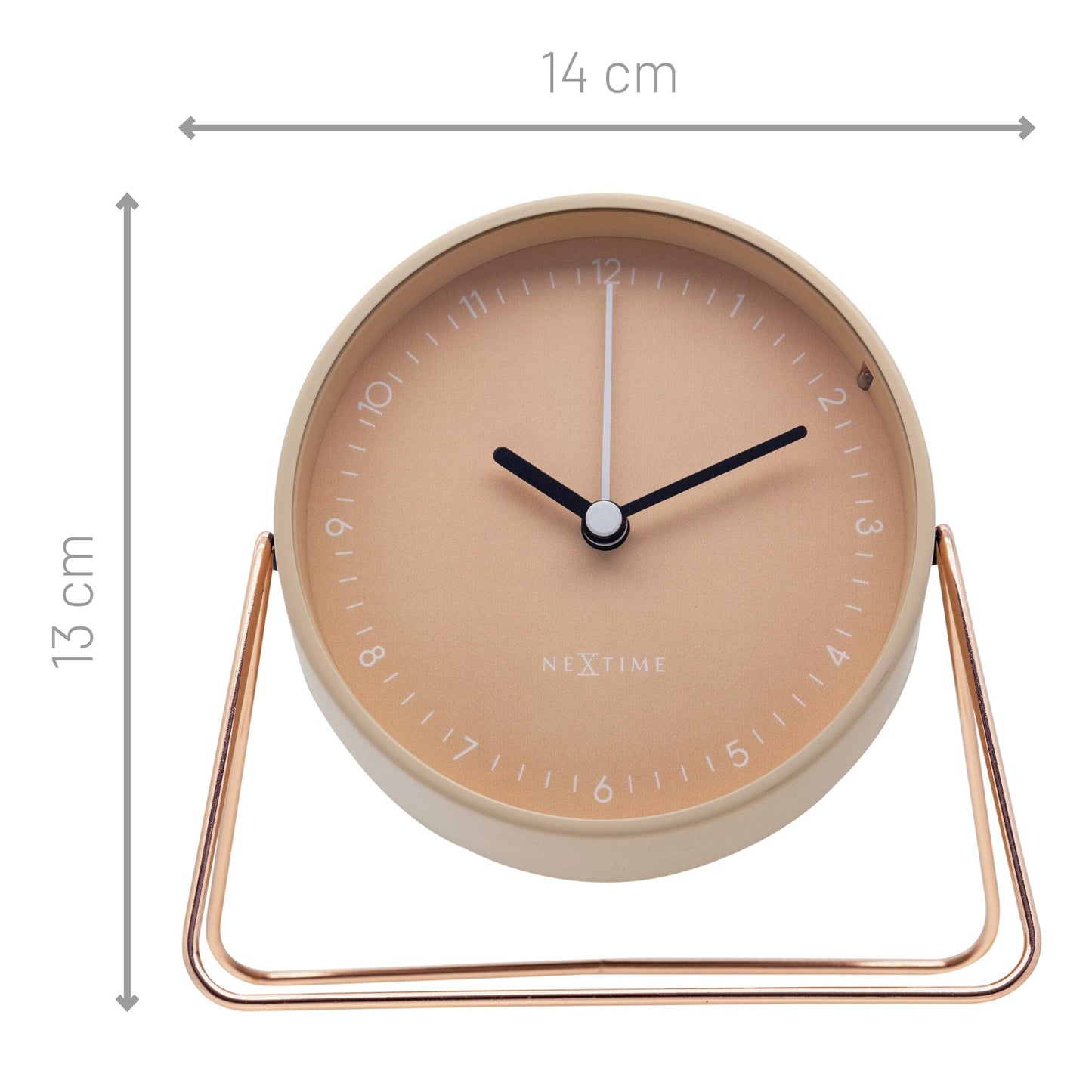Comnox - Berlin Table Alarm Clock - Rusteloze nachten zonder geluid - Comfortabel en veilig - 14x13x7cm - Staal - AA batterij - Silent alarm