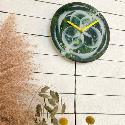 NeXtime Cosmo Table - Stille designklok met kosmisch patroon - 20cm Groen