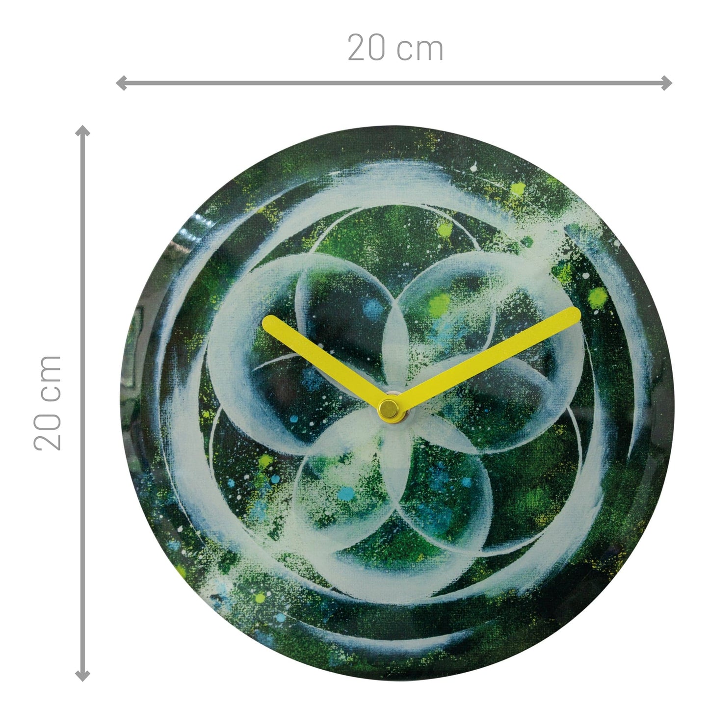 Comnox - Cosmo Table - Kalme tijdsaanduiding - Geluidsloze klok - Ø20cm - Tempered Glas - Groen