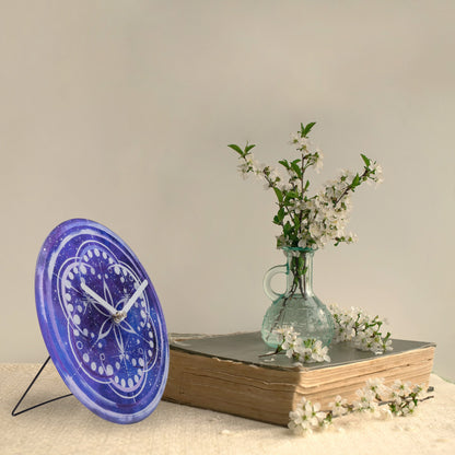 NeXtime Cosmo Table - Stille klok met kosmisch design - 20cm Indigo