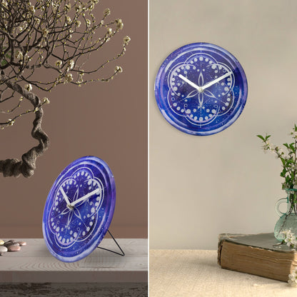 NeXtime Cosmo Table - Stille klok met kosmisch design - 20cm Indigo