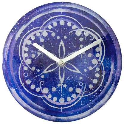 NeXtime Cosmo Table - Stille klok met kosmisch design - 20cm Indigo