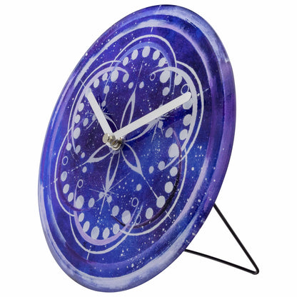 NeXtime Cosmo Table - Stille klok met kosmisch design - 20cm Indigo
