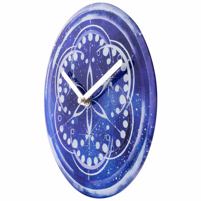 NeXtime Cosmo Table - Stille klok met kosmisch design - 20cm Indigo