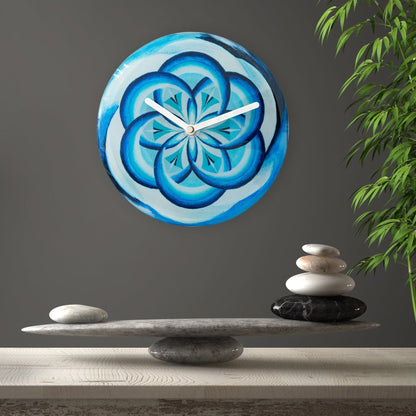 NeXtime Cosmo Table - Stille klok met blauw design - 20cm