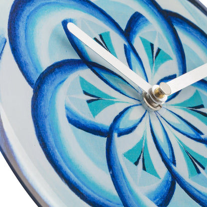 NeXtime Cosmo Table - Stille klok met blauw design - 20cm