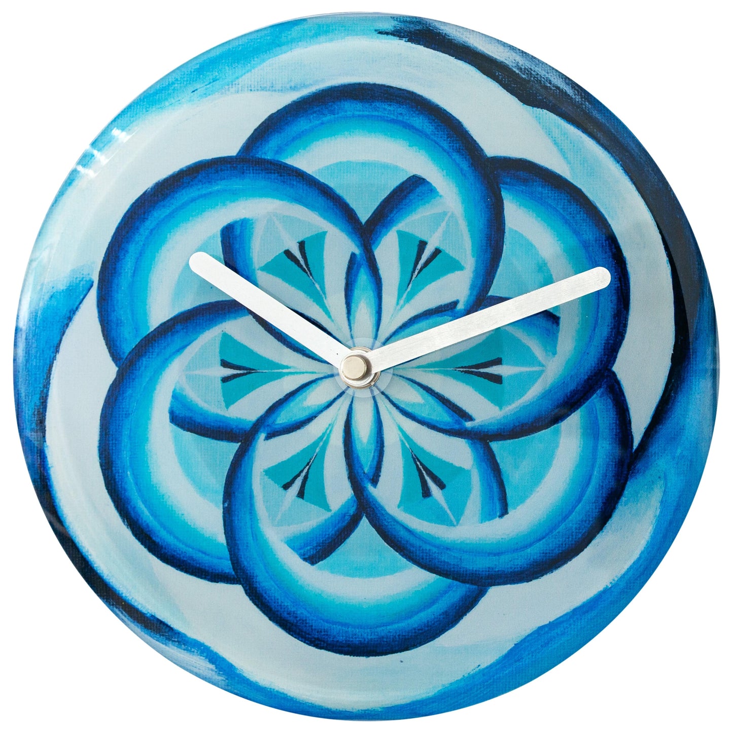NeXtime Cosmo Table - Stille klok met blauw design - 20cm