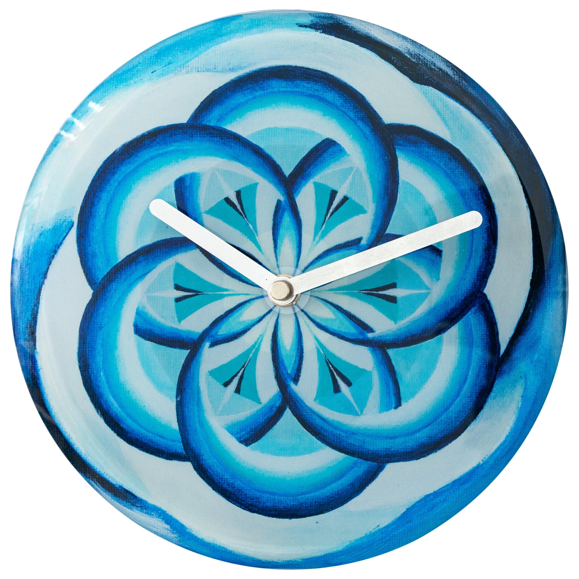 NeXtime Cosmo Table - Stille klok met blauw design - 20cm