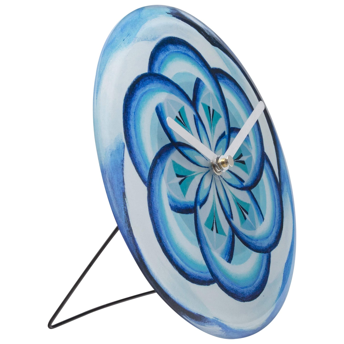 NeXtime Cosmo Table - Stille klok met blauw design - 20cm