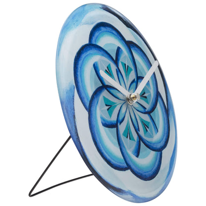 NeXtime Cosmo Table - Stille klok met blauw design - 20cm