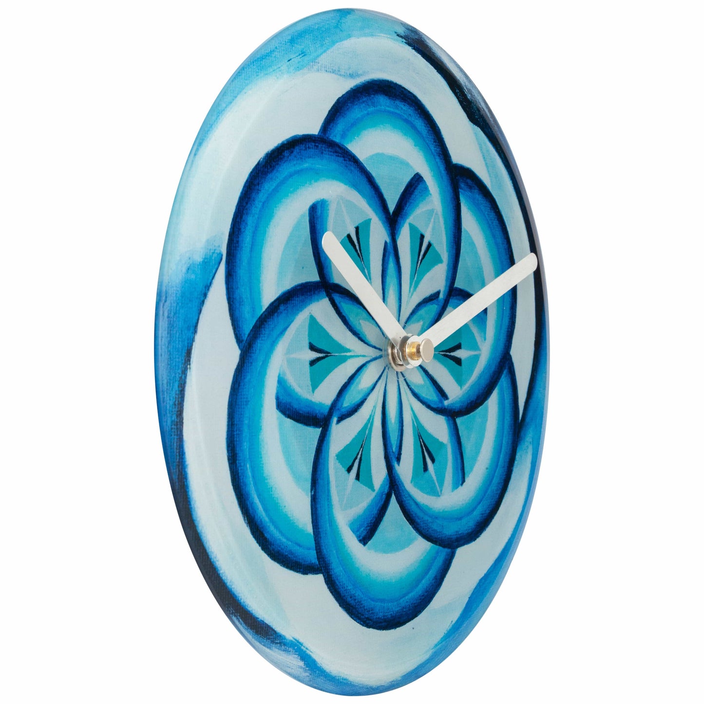 NeXtime Cosmo Table - Stille klok met blauw design - 20cm