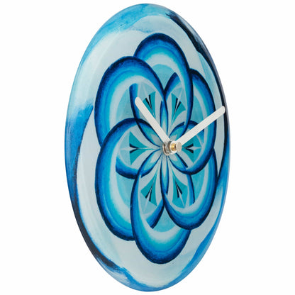 NeXtime Cosmo Table - Stille klok met blauw design - 20cm
