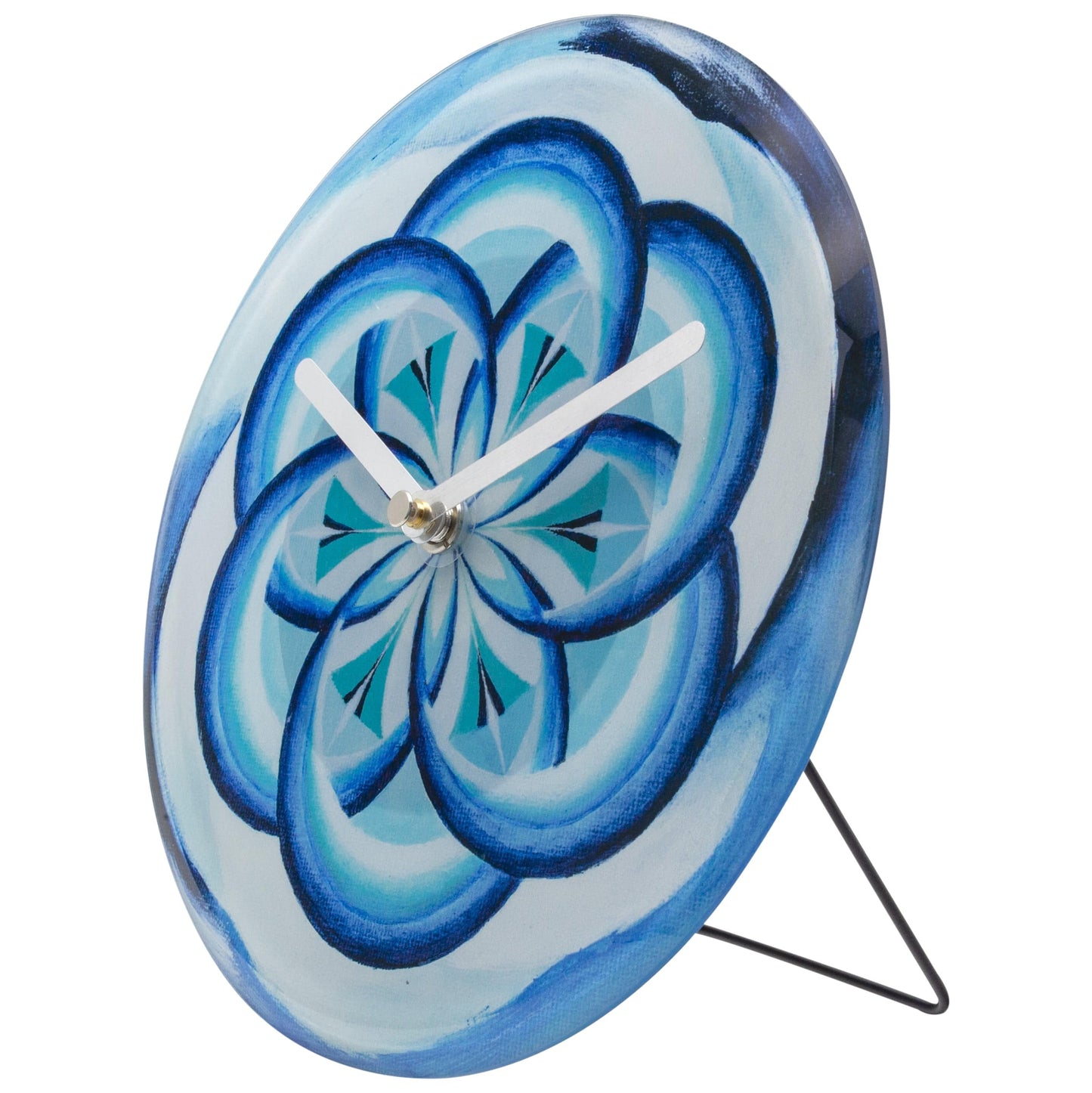 NeXtime Cosmo Table - Stille klok met blauw design - 20cm