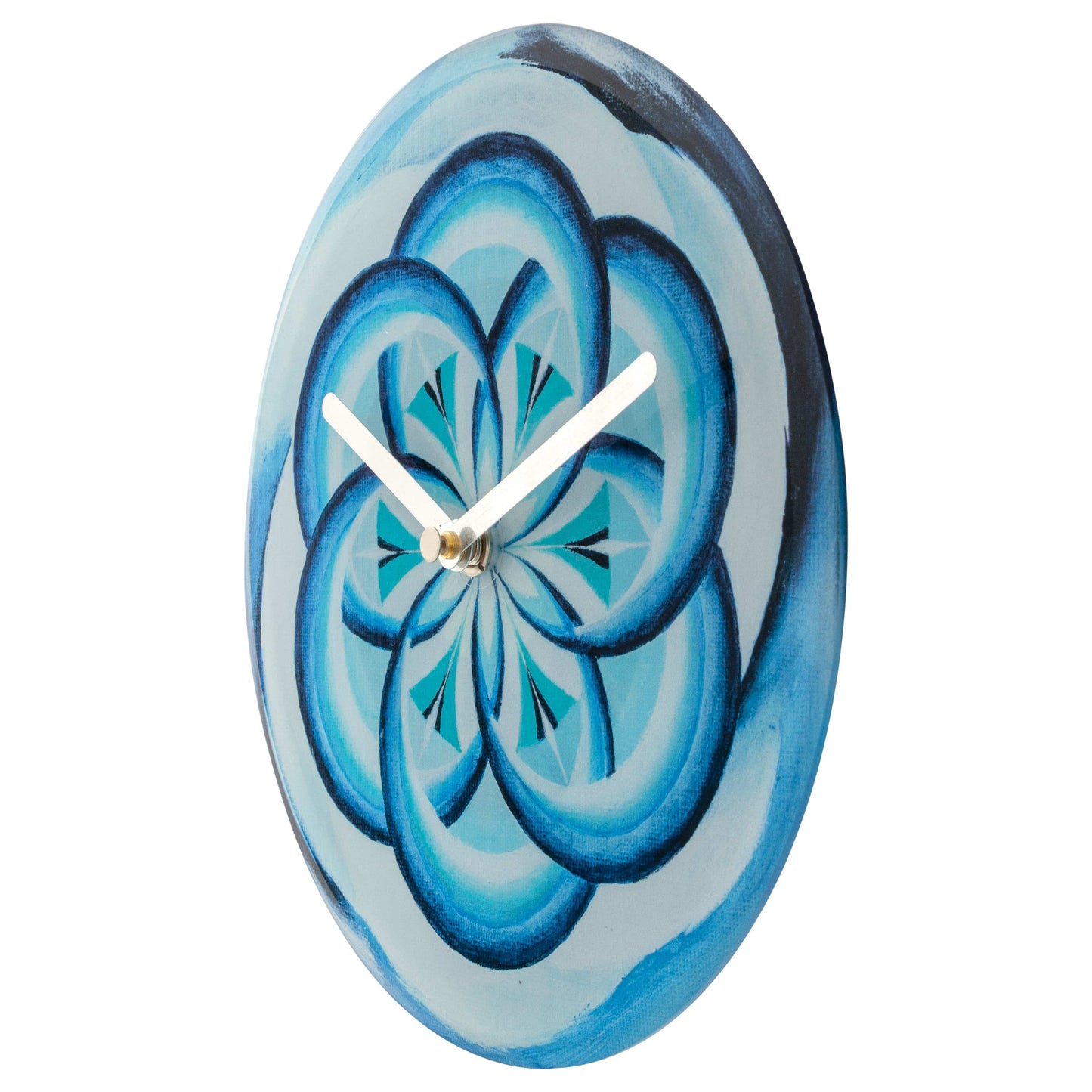 NeXtime Cosmo Table - Stille klok met blauw design - 20cm