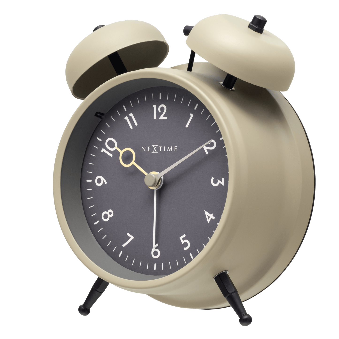 Comnox - NeXtime - Tafelklok - Stille wake-up - Warm licht - 12 x 14 cm - Metal - 2 jaar garantie - alarmklok - grey