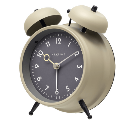 Comnox - NeXtime - Tafelklok - Stille wake-up - Warm licht - 12 x 14 cm - Metal - 2 jaar garantie - alarmklok - grey