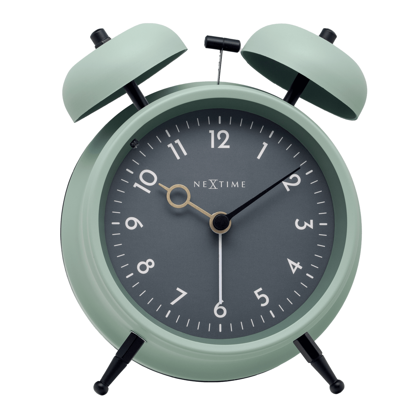 Comnox - NeXtime - Tafelklok - Stille wake-up - Warm licht - 12 x 14 cm - Metal - 2 jaar garantie - alarmklok - grey