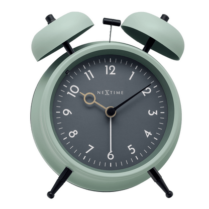 Comnox - NeXtime - Tafelklok - Stille wake-up - Warm licht - 12 x 14 cm - Metal - 2 jaar garantie - alarmklok - grey