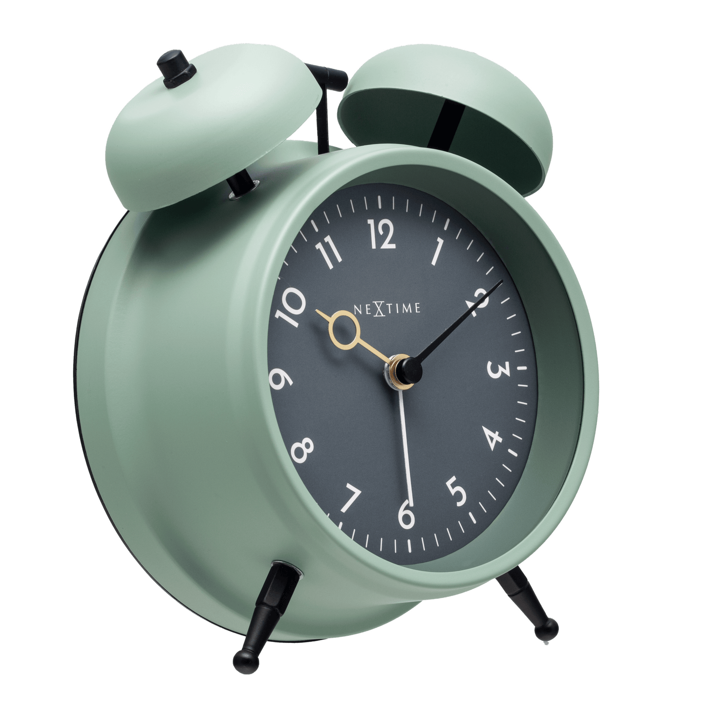 Comnox - NeXtime - Tafelklok - Stille wake-up - Warm licht - 12 x 14 cm - Metal - 2 jaar garantie - alarmklok - grey