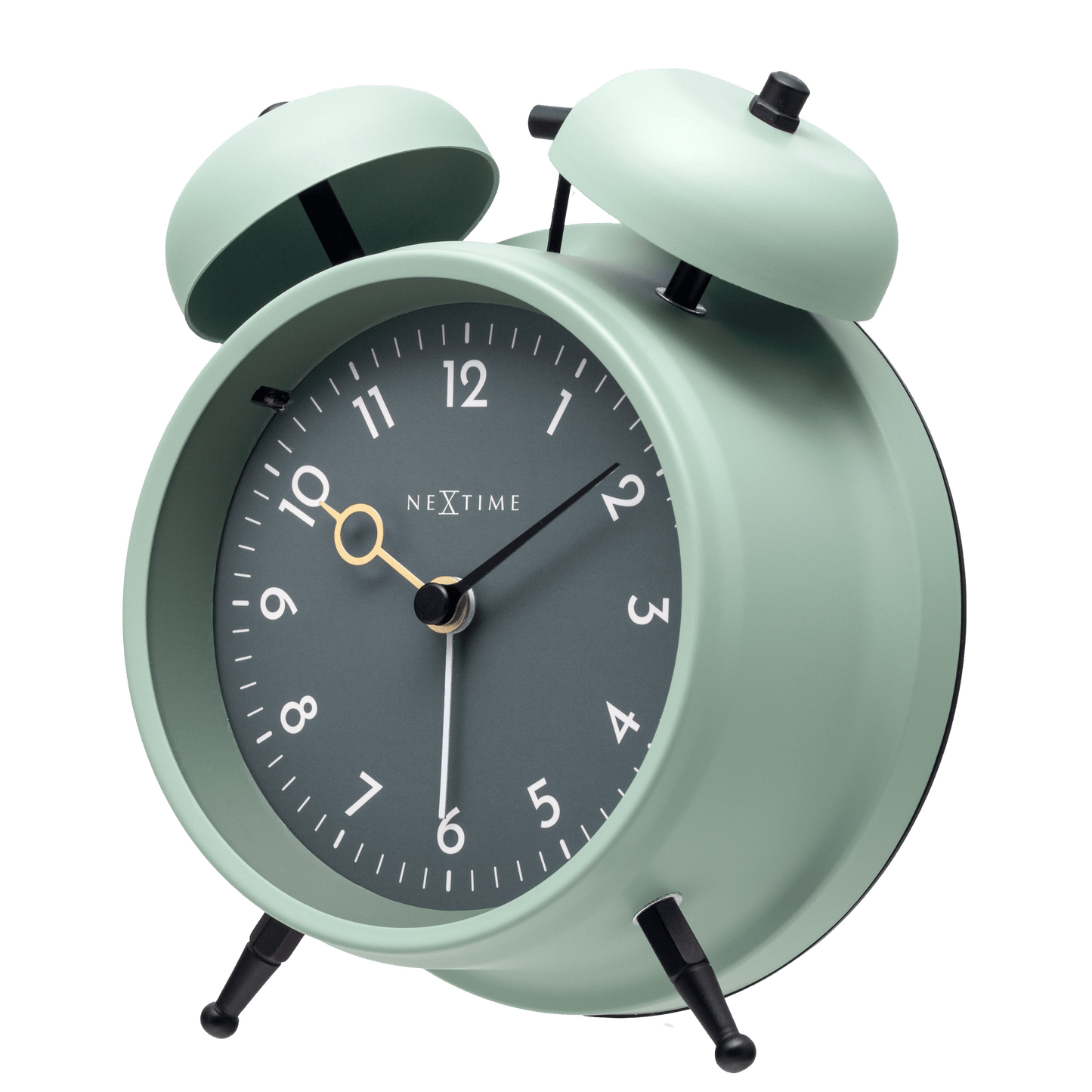 Comnox - NeXtime - Tafelklok - Stille wake-up - Warm licht - 12 x 14 cm - Metal - 2 jaar garantie - alarmklok - grey