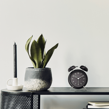 Comnox - NeXtime - Tafelklok - Stille wake-up - Warm licht - 12 x 14 cm - Metal - 2 jaar garantie - alarmklok - grey