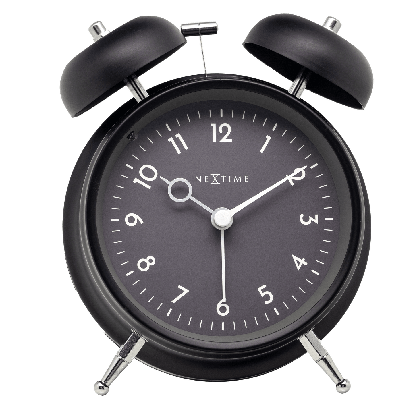 Comnox - NeXtime - Tafelklok - Stille wake-up - Warm licht - 12 x 14 cm - Metal - 2 jaar garantie - alarmklok - grey
