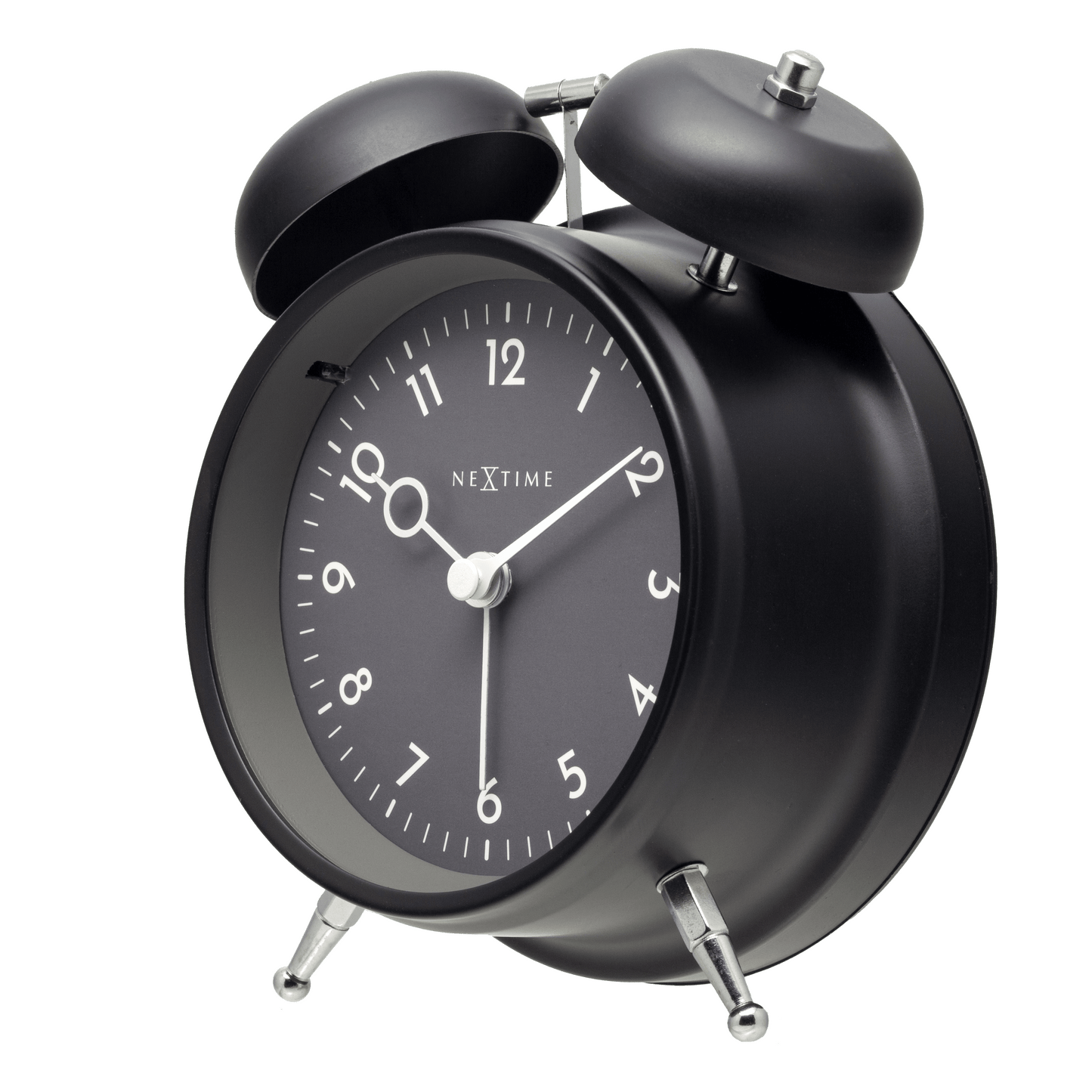 Comnox - NeXtime - Tafelklok - Stille wake-up - Warm licht - 12 x 14 cm - Metal - 2 jaar garantie - alarmklok - grey