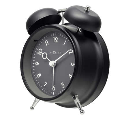 Comnox - NeXtime - Tafelklok - Stille wake-up - Warm licht - 12 x 14 cm - Metal - 2 jaar garantie - alarmklok - grey