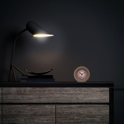 NeXtime Circle - Stille tafelwekker met lichtgevende wijzerplaat
