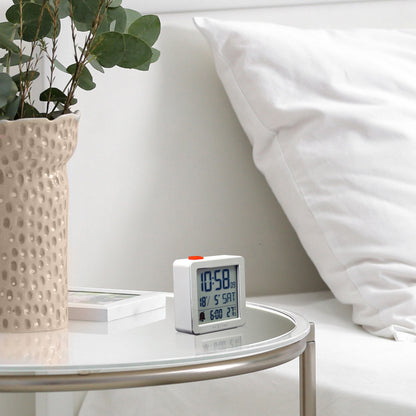 NeXtime Mini - Compacte digitale tafelwekker met temperatuur - Zwart/Wit