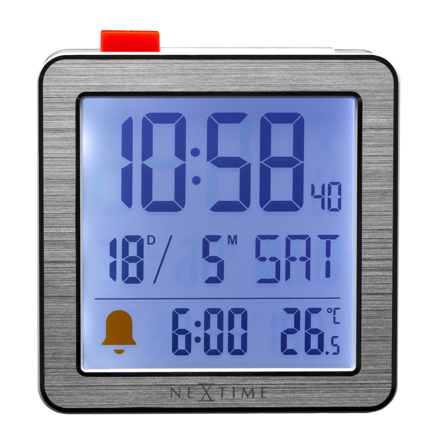NeXtime Mini - Compacte digitale tafelwekker met temperatuur - Zwart/Wit