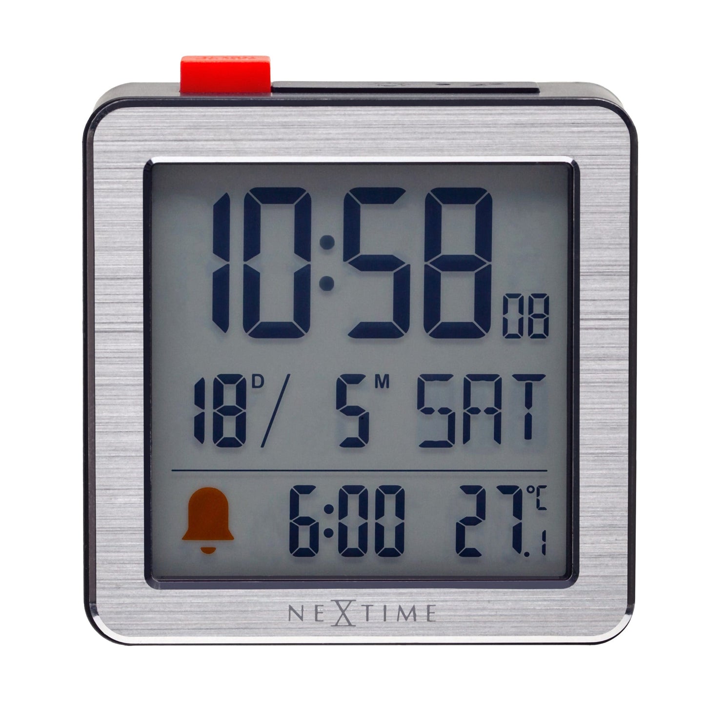 NeXtime Mini - Compacte digitale tafelwekker met temperatuur - Zwart/Wit