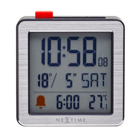 NeXtime Mini - Compacte digitale tafelwekker met temperatuur - Zwart/Wit