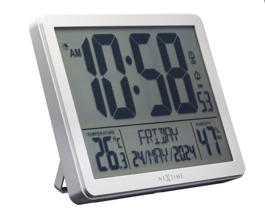 Comnox - Digitale Klok – Tijdelijk comfort – Veiligheid – 17,3x14x2,7cm – ABS – zwart/wit