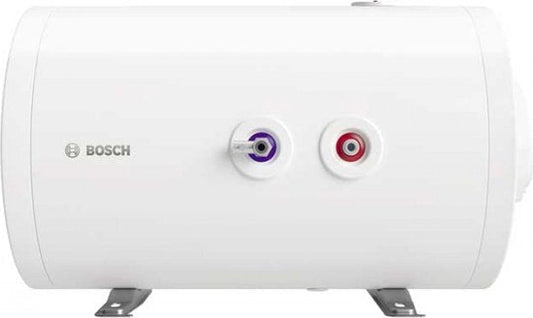 Bosch waterkoker in wit, met zichtbare bedieningsknoppen in paars en rood, en metalen voeten voor stabiliteit. Geschikt voor thuisgebruik en energiezuinige verwarming van water.