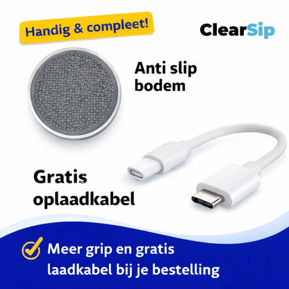 Slimme Waterfles – UV‑C zelfreinigend & drinkherin... - ClearSip