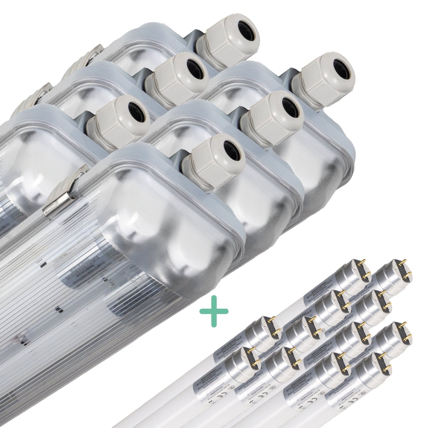 Comnox - LED TL armatuur 120 cm - Robuuste verlichting voor binnen en buiten - 6 pack