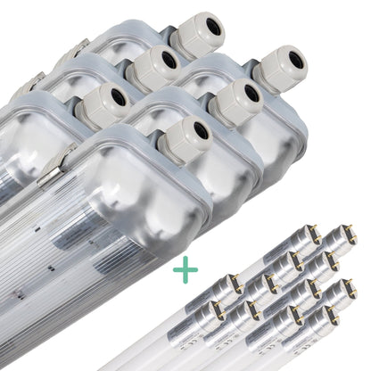 Comnox - LED TL armatuur 120 cm - Robuuste verlichting voor binnen en buiten - 6 pack