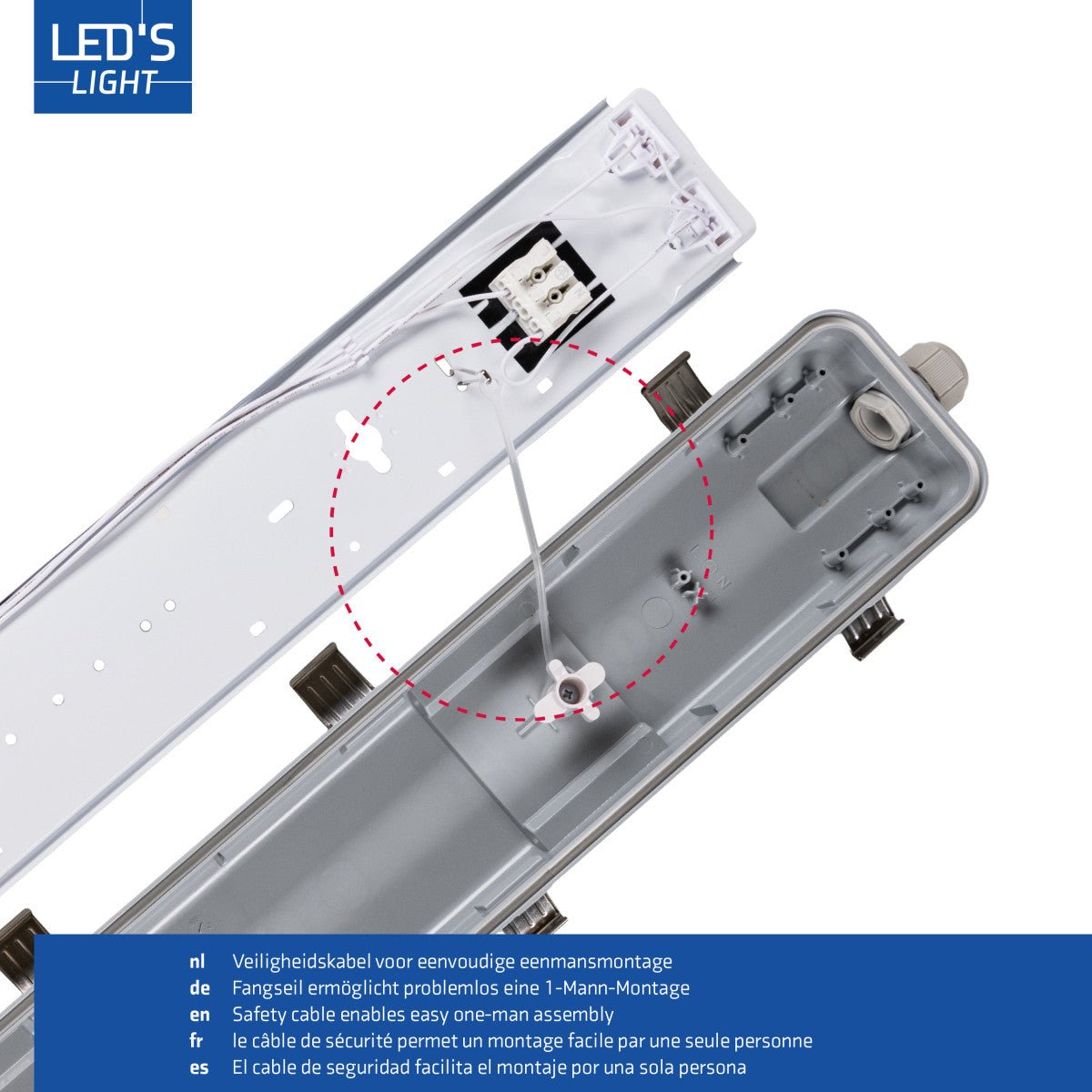 Comnox - LED TL armatuur 6-pack - Krachtige verlichting voor binnen en buiten - 150 cm