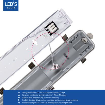 Comnox - LED TL armatuur 6-pack - Krachtige verlichting voor binnen en buiten - 150 cm