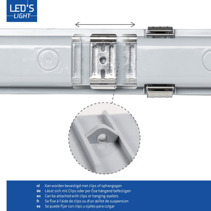 2 PACK - LED's Light Dubbele LED TL lamp 150 cm - compleet met LED buizen - Binnen en buiten - 6120 lm - 2x16.5W - 4000K