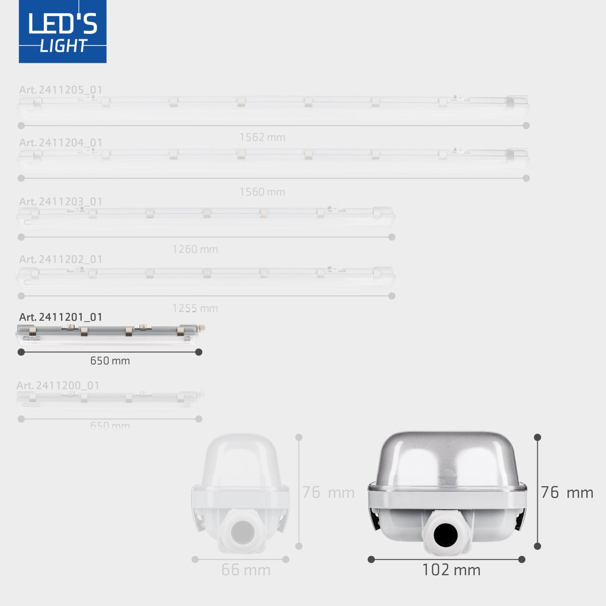 2 PACK - LED's Light Dubbele LED TL lamp 60 cm - compleet met LED buizen - Binnen en buiten - 2200 lm - 2x6W - 4000K