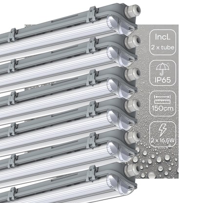 Comnox - LED TL armatuur 6-pack - Krachtige verlichting voor binnen en buiten - 150 cm