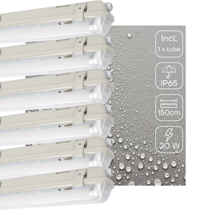 6 PACK - LED's Light LED TL lamp met sensor 150 cm - Bewegingssensor en nachtsensor - Waterdicht - 3100 lm